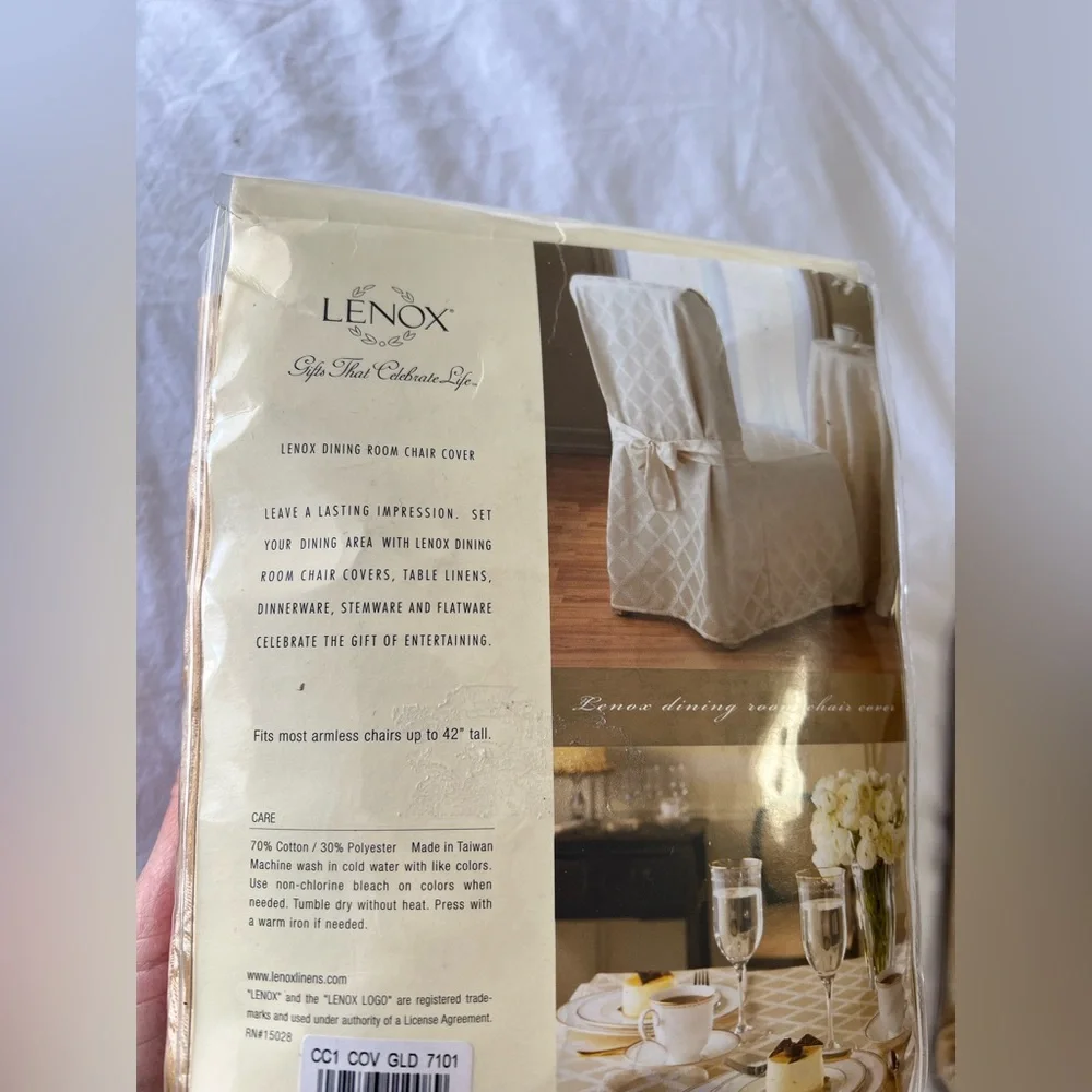 Lenox | Lot Of 3 | Gold Laurel Leaf Dining Room Chair Covers | Universal 42” NIP